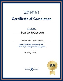 Certificat Celebrity Learning Scholar de Louise Rousseau