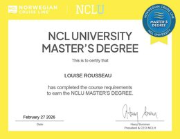 Certificat NCL University Master's Degree de Louise Rousseau